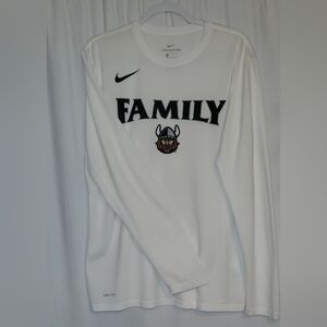 Nike Dri-FIT White Long Sleeve with Viking Graphic Lg